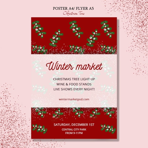 Free PSD christmas time flyer concept