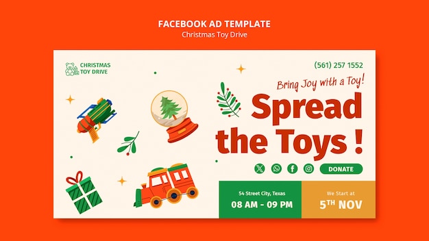 Christmas toy drive template design