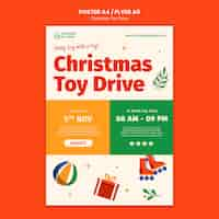 Free PSD christmas toy drive template design