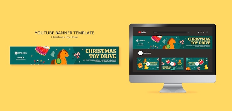 Free PSD christmas toy drive template design