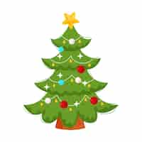 Free PSD christmas tree illustration