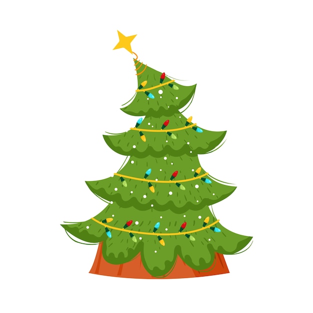 Free PSD christmas tree illustration