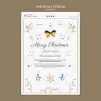 Free PSD christmas vertical print template with colorful details