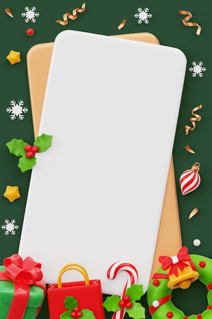 Free PSD christmas vertical sales blank banner background