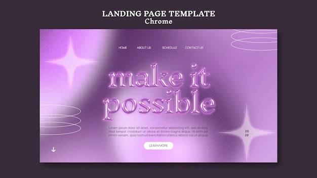 Chrome music landing page design template