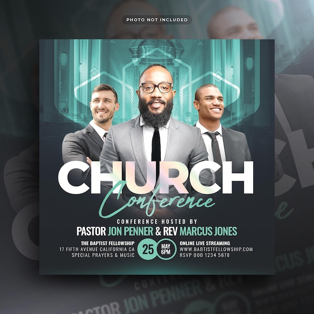 Church conference flyer social media post web banner