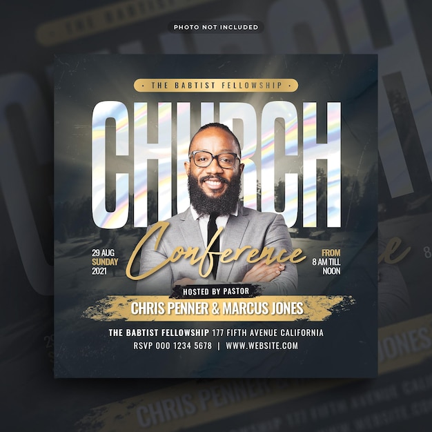 Church conference flyer social media post web banner