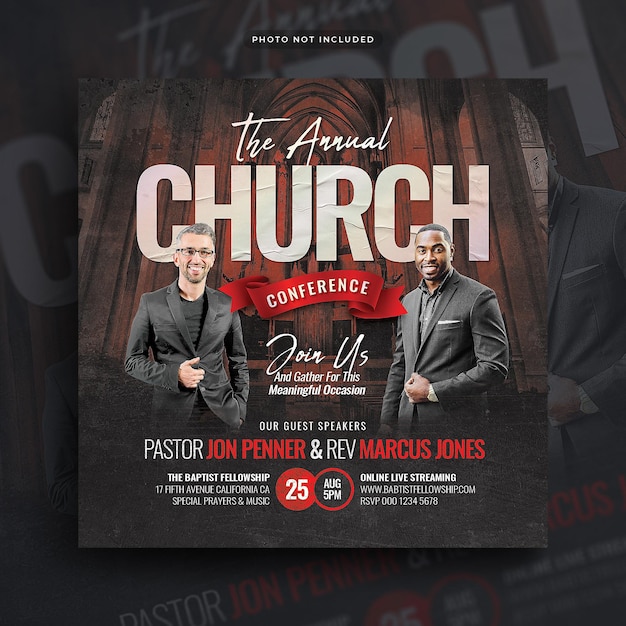 Church conference flyer social media post and web banner