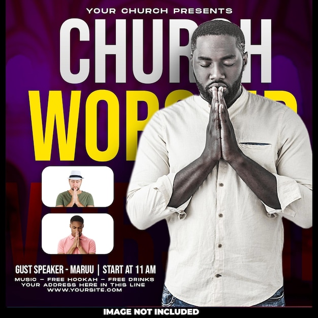 Free PSD church conference flyer social media post web banner