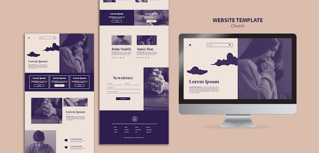 Free PSD church newsletter website template