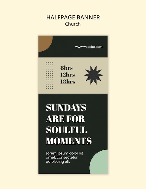 PSD gratuito modello di banner del servizio della chiesa