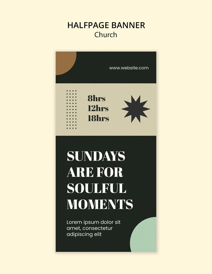 Free PSD church service  banner template