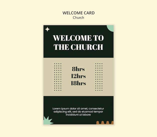 Free PSD church service  card  template