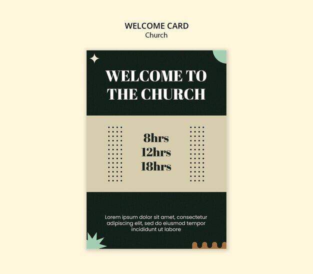 Church service  card  template