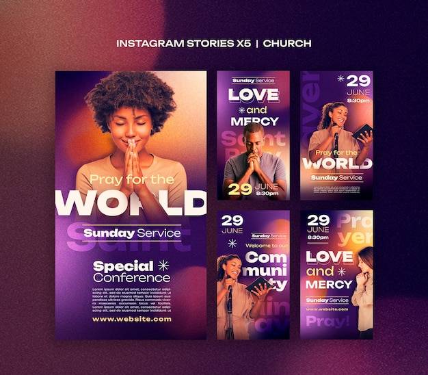 Church service  instagram stories template