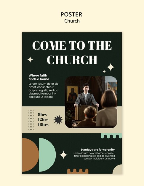 Church service  poster template