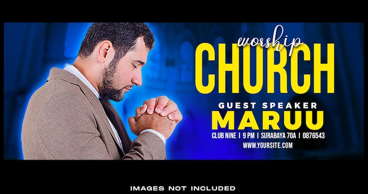 मुफ़्त PSD church worship social media facebook cover banner template premium