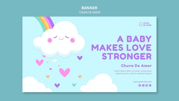 Free PSD chuva de amor banner template