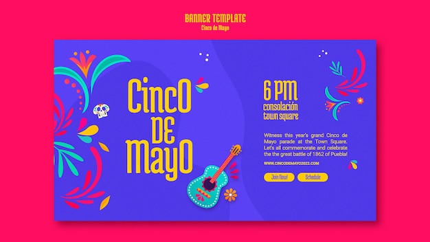 PSD gratuito modello di banner cinco de mayo