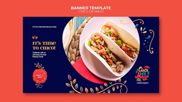 PSD gratuito modello di banner per la celebrazione di cinco de mayo