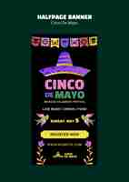 Free PSD cinco de mayo celebration banner template