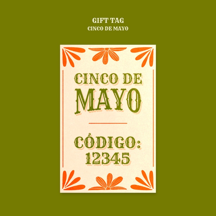 Free PSD cinco de mayo celebration gift tag template