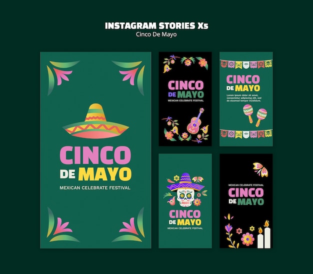 무료 PSD cinco de mayo 축제 인스타그램 스토리