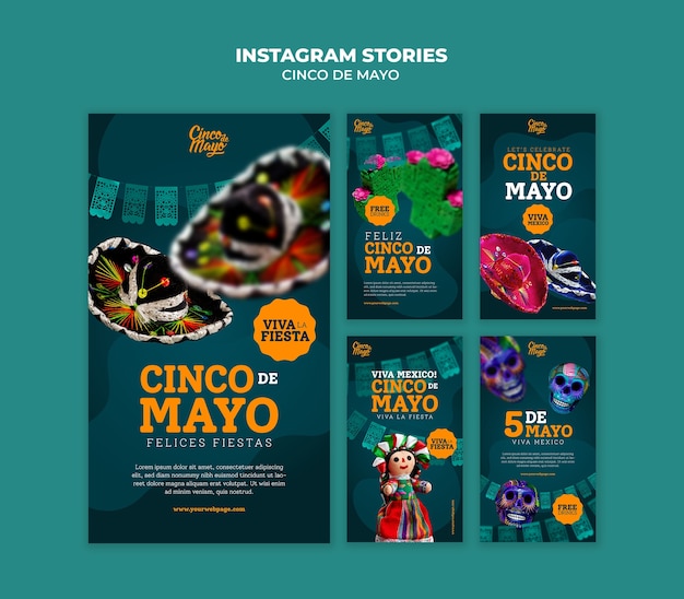 Free PSD cinco de mayo celebration instagram stories