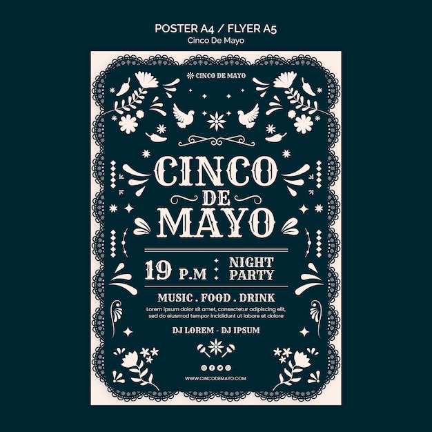 Cinco de mayo celebration poster template
