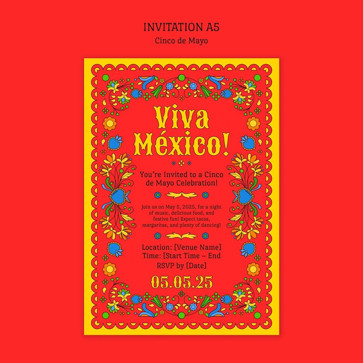 Free PSD cinco de mayo celebration template