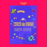 Free PSD cinco de mayo flyer a5 template