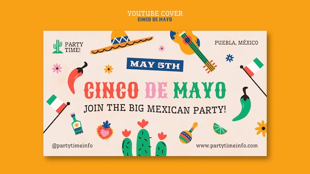 PSD gratuito disegno del modello cinco de mayo