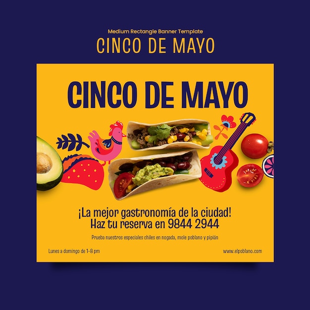 무료 PSD cinco de mayo 템플릿 디자인