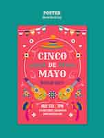 PSD gratuito disegno del modello cinco de mayo