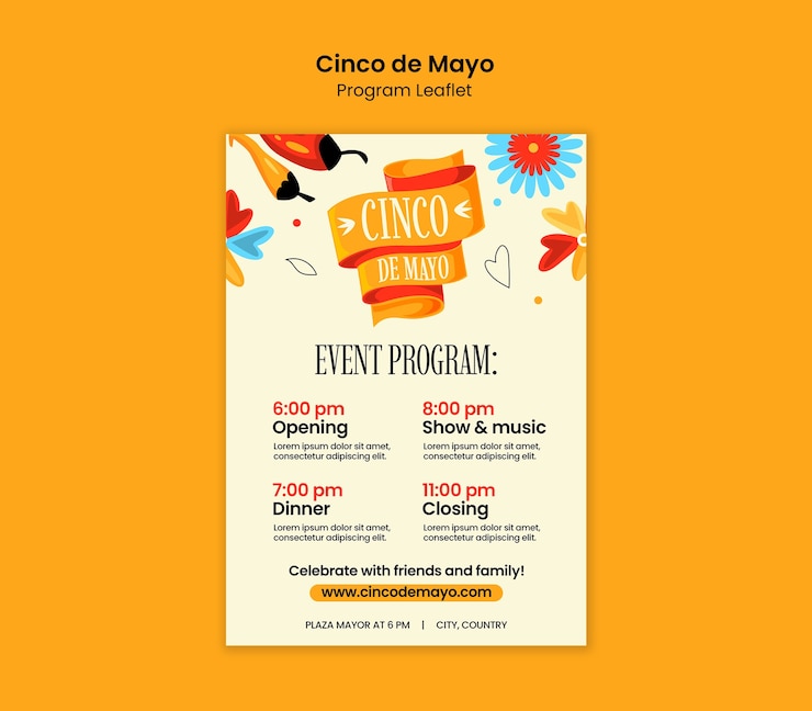 Free PSD cinco de mayo template design