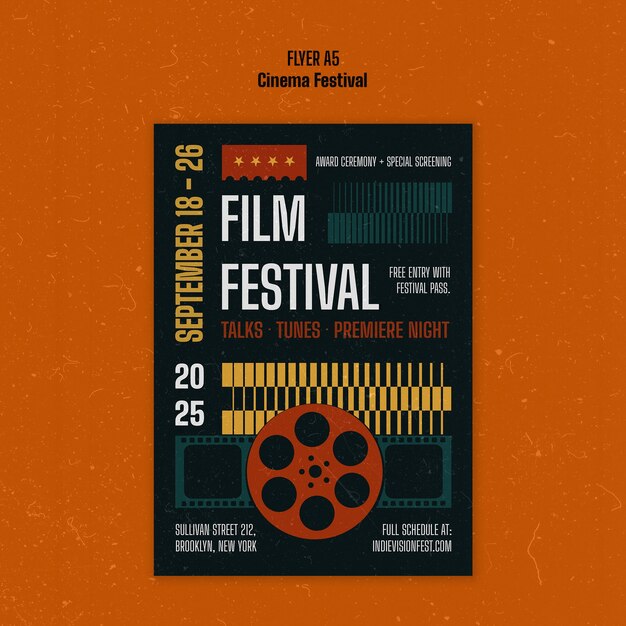 cinema festival flyer template design