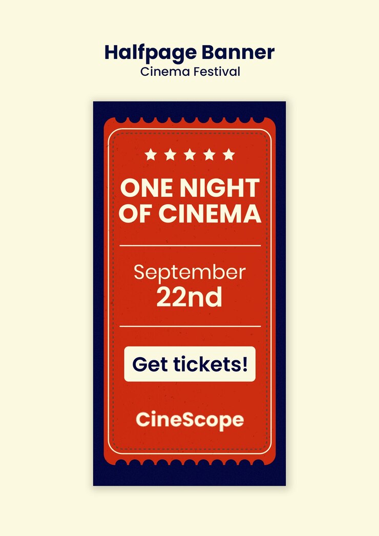 無料PSD 映画祭のハーフページのテンプレートデザイン