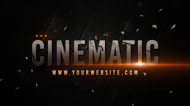 Cinematic title template on dark background