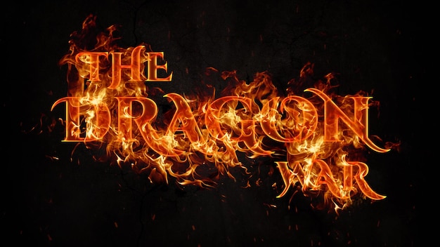 Premium PSD | Cinematic title with fire text effect template