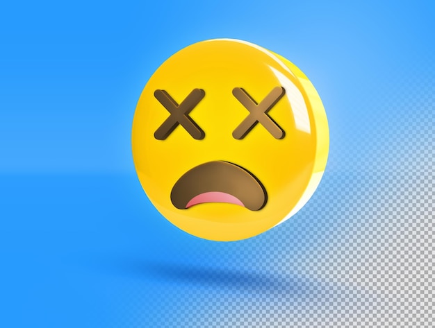 Бесплатный PSD Круглый 3d emoji с удивленным и ошеломленным жестом