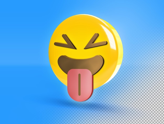 Circular 3d emoji with funny smile