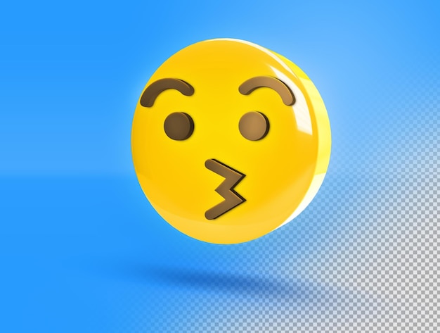 PSD gratuito emoji 3d circolare con labbra che si baciano