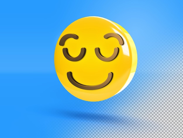 Free PSD circular 3d emoji with quiet smile