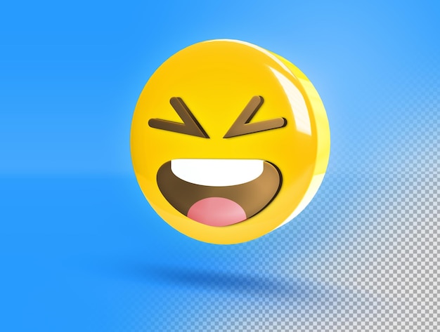 Emoji ridente 3d circolare