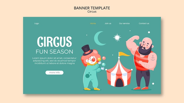 Circus fun horizontal banner template