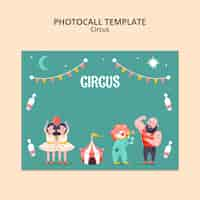 Free PSD circus fun photocall template