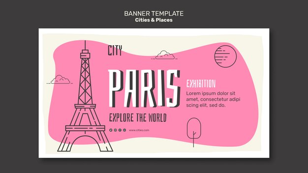 cities and places banner template
