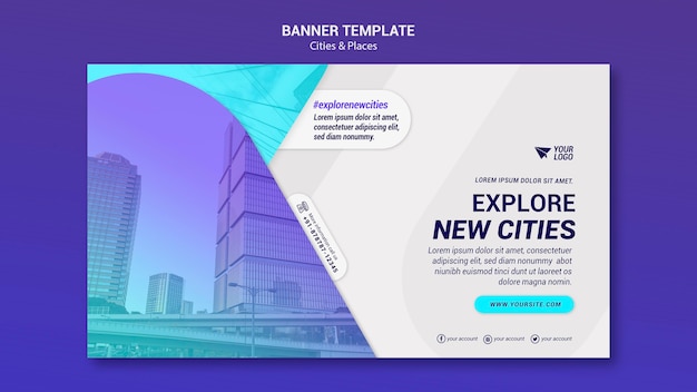 Cities and places banner template