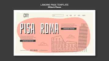 Free PSD cities and places landing page template