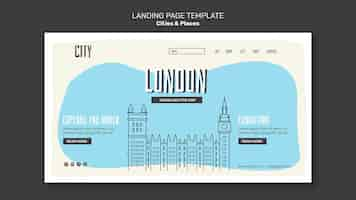 Free PSD cities and places landing page template